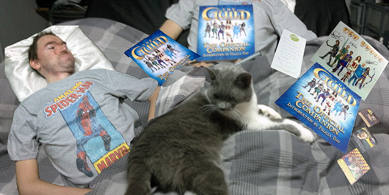 picture of me and my cat with gifts