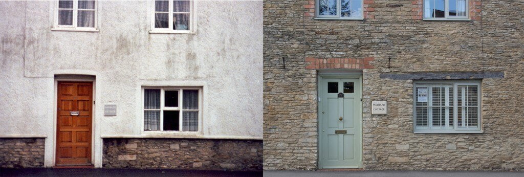 two photos of Maynard Cottage one new one old
