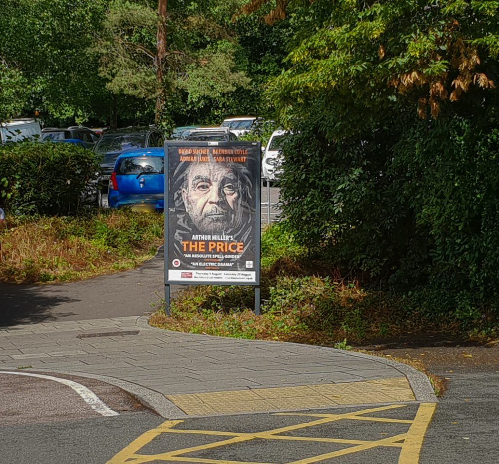 The Price poster at the car park when we arrived in Bath