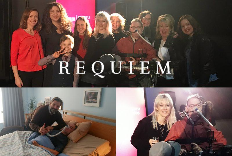 Cast and crew of Requiem with Daniel Baker at the Requiem première in Cardiff.
