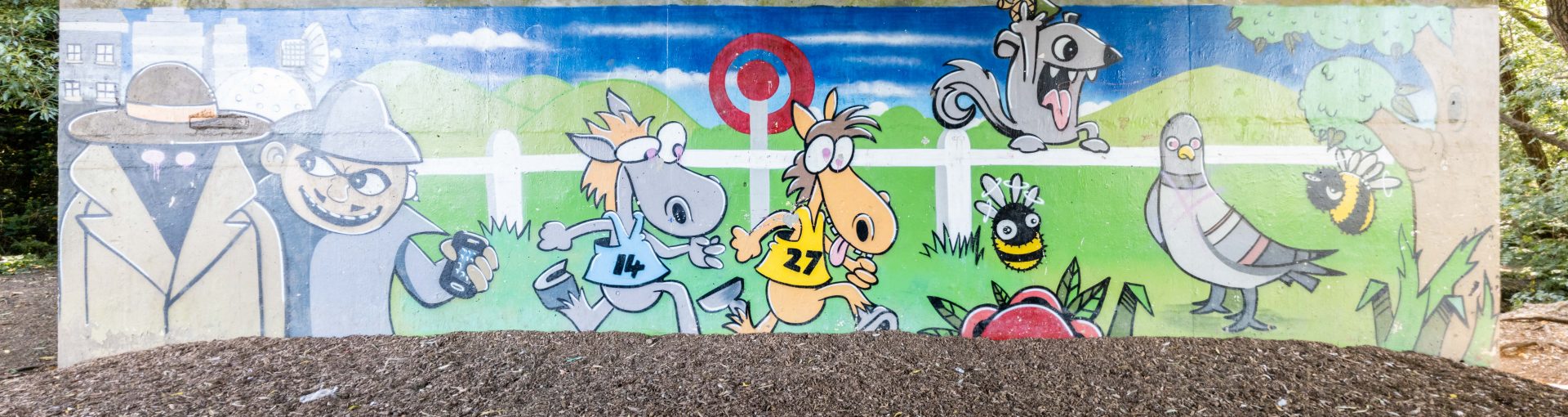 Races Graffiti at Benhall park