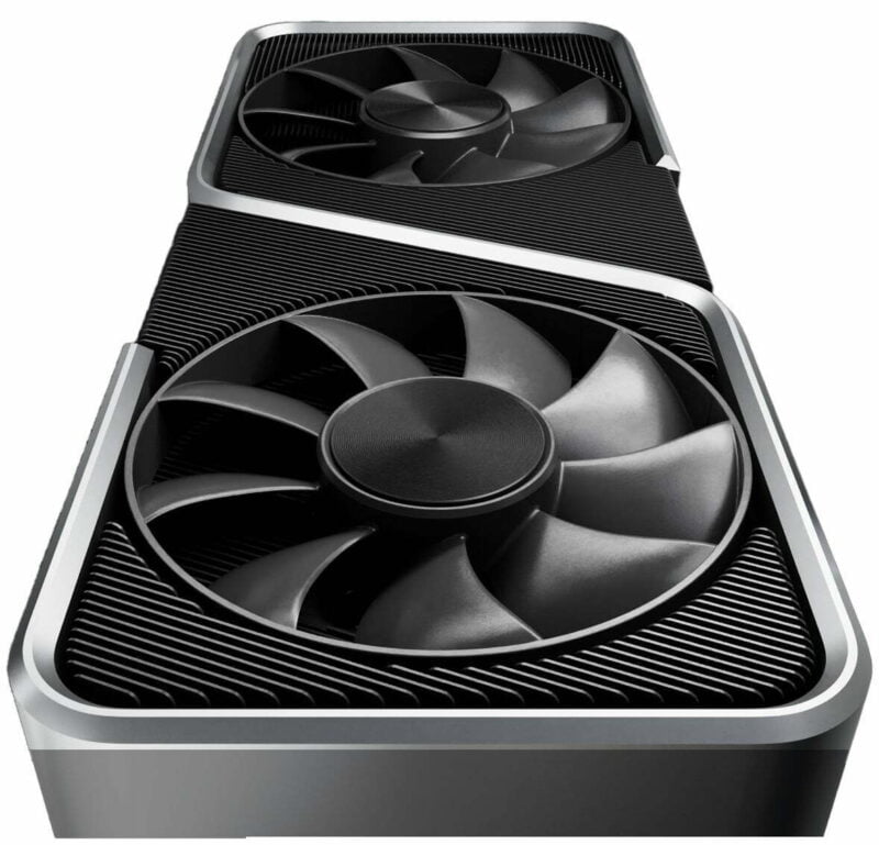 Stock photo of an RTX 3060 Ti Founders Edition GPU