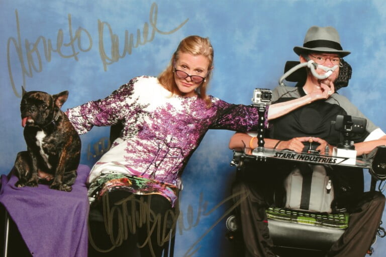 Carrie Fisher and Gary with Daniel Baker