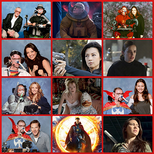 Collage of celebrities from the Marvel MCU