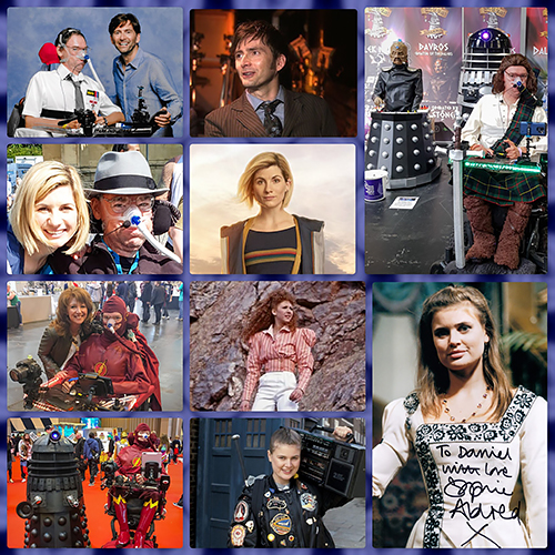 Collage of images of Dr Who photos