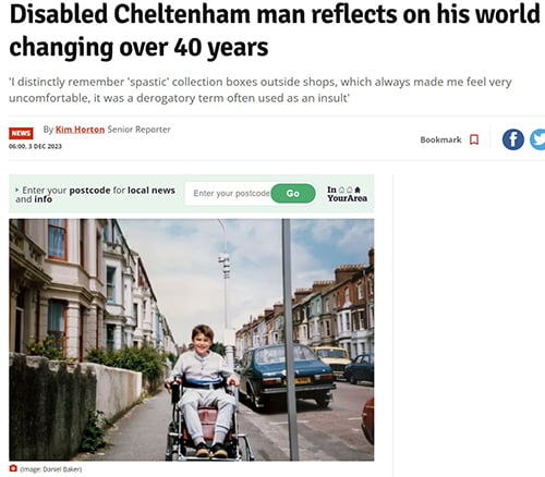 Newspaper article featuring Daniel Baker