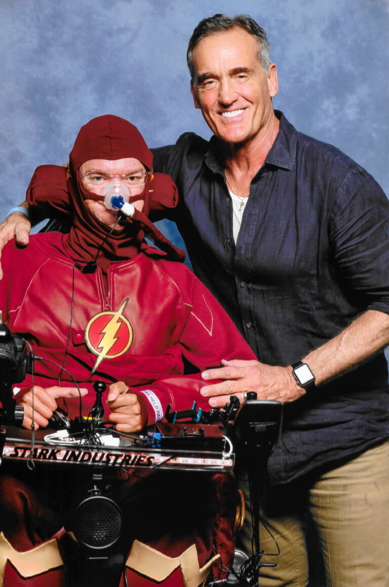 John Wesley Shipp with Daniel Baker dressed as The Flash