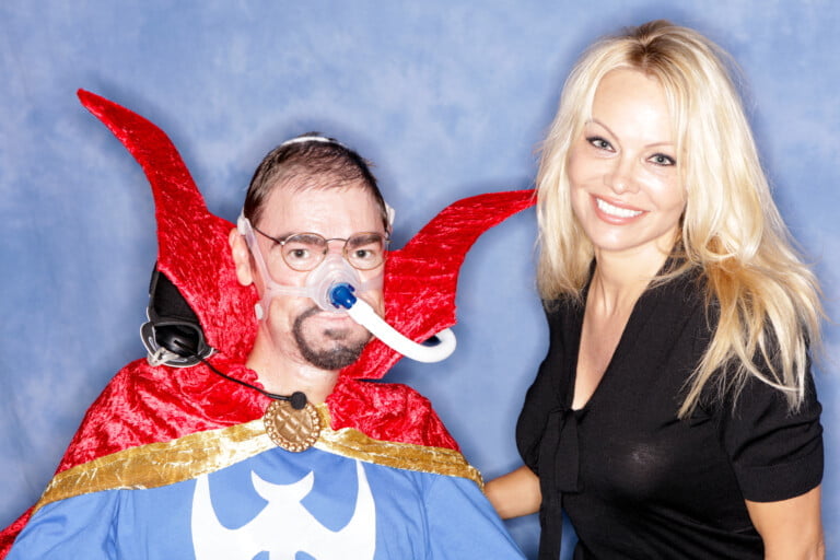Pamela Anderson with Daniel Baker dressed as Doctor Strange