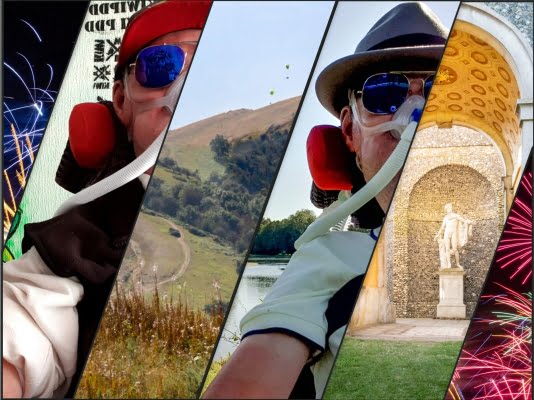 collage of Daniel's photographs in a diaganol pattern