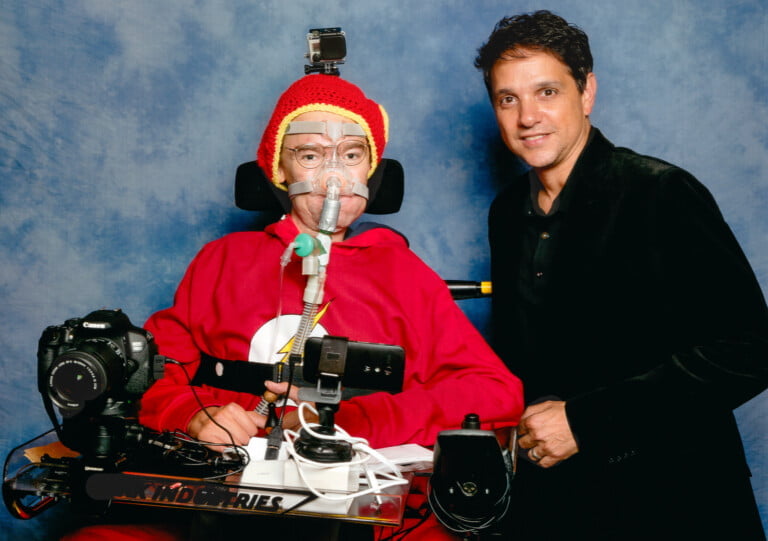 Ralph Macchio with Daniel Baker dressed as The Flash