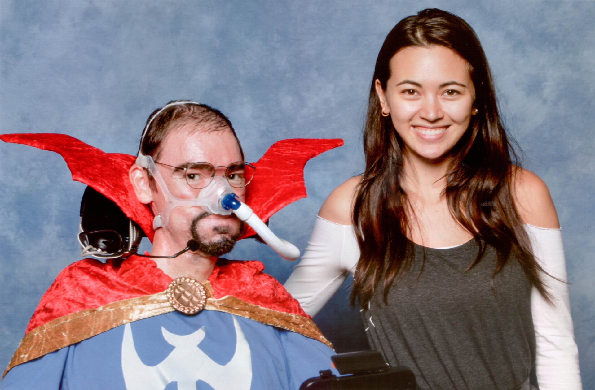 Jessica Henwick with Daniel Baker dressed as Doctor Strange