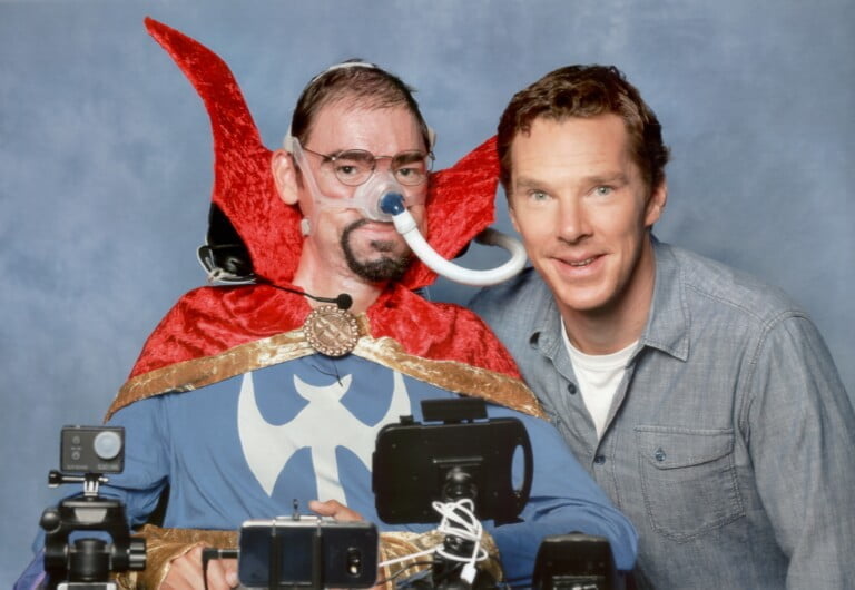 Benedict Cumberbatch with Daniel Baker dressed as Doctor Strange