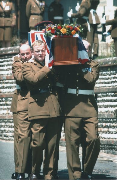 soldiers carrying Martin Baker's coffin